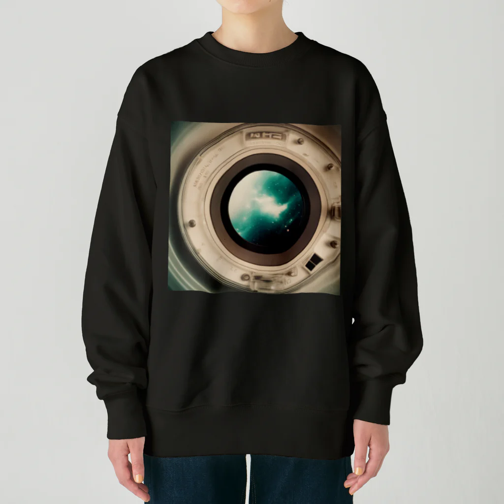 テフラんずの窓の外は宇宙 Heavyweight Crew Neck Sweatshirt