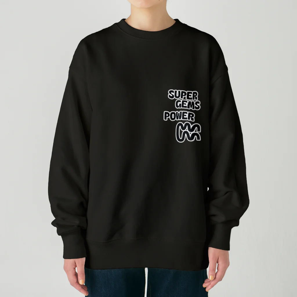 Parallel Imaginary Gift ShopのSUPER GEMS POWER（BLACK） Heavyweight Crew Neck Sweatshirt