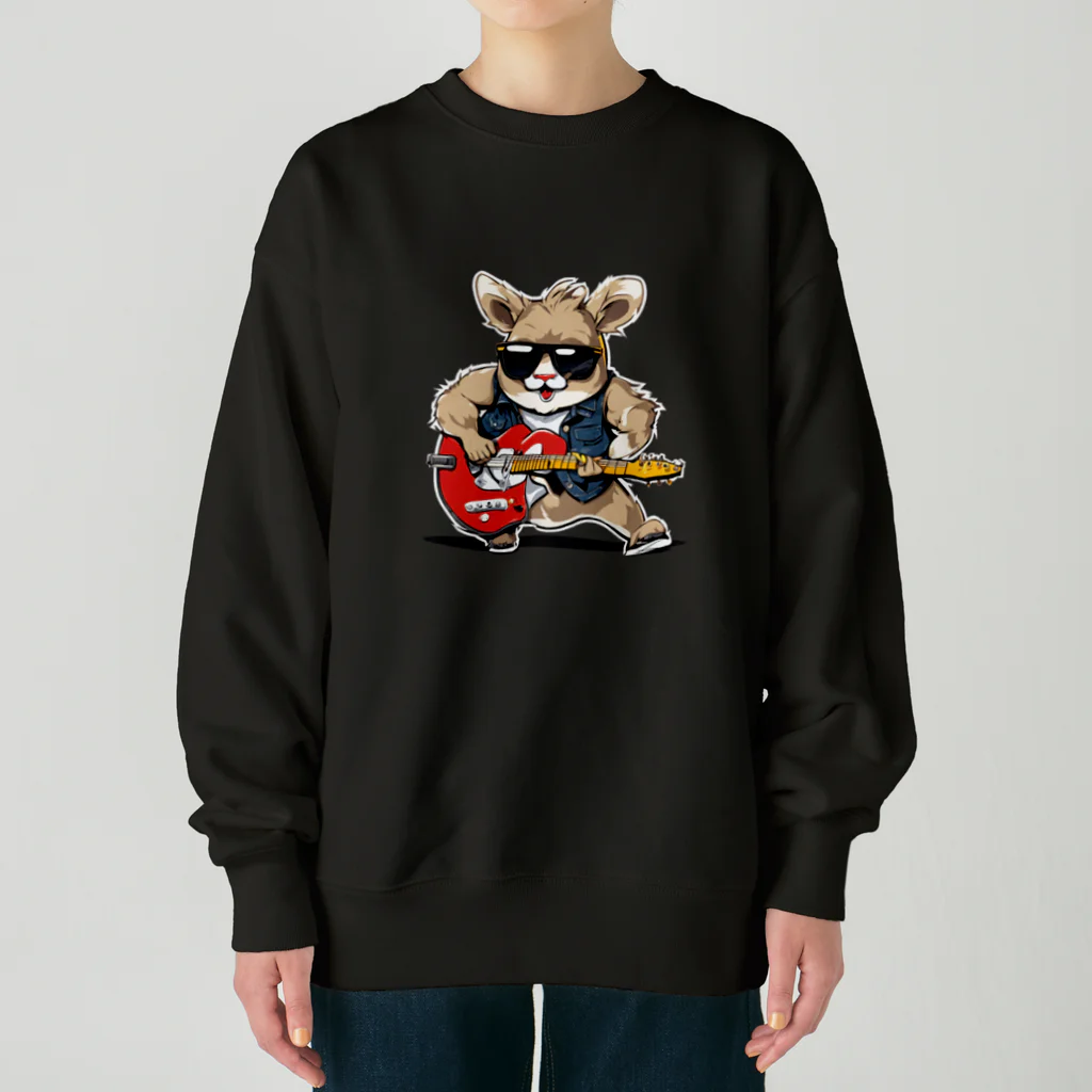 kichi_333のロックに生きるアニマル Heavyweight Crew Neck Sweatshirt