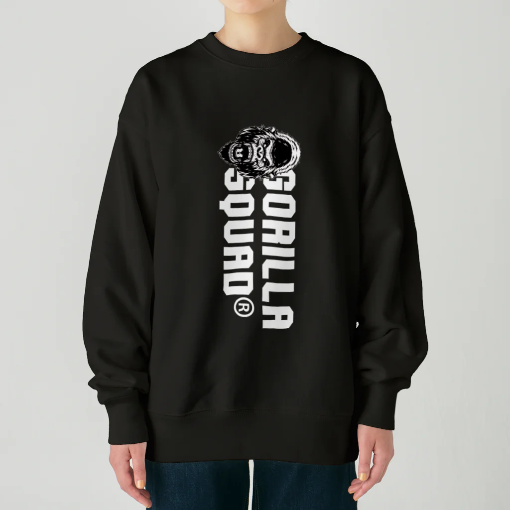 GORILLA SQUAD 公式ノベルティショップのアングリーゴリラ ロゴ縦 Heavyweight Crew Neck Sweatshirt