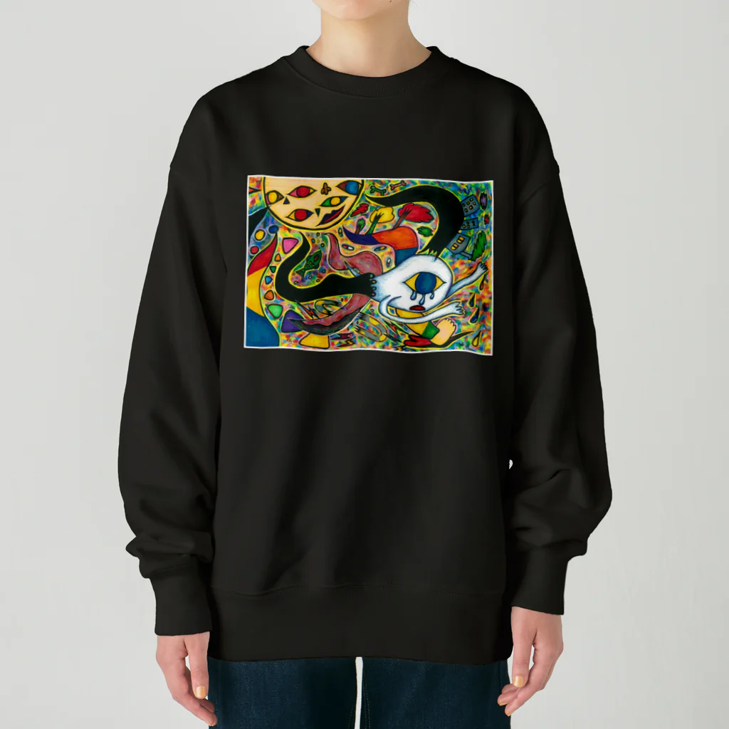 脳内もぐもぐショップ🧠の墓の上は歓楽街 Heavyweight Crew Neck Sweatshirt