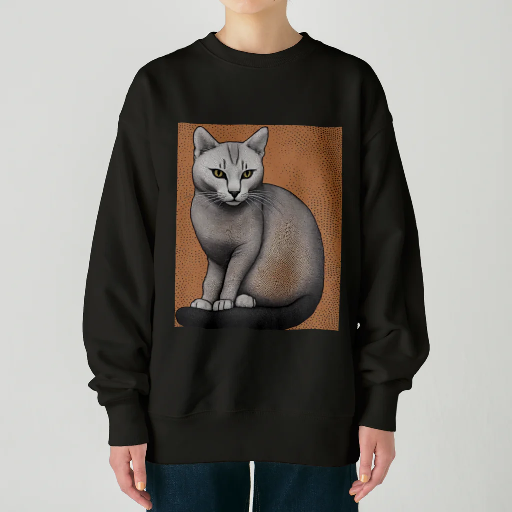 F2 Cat Design Shopのhairless cat 001 Heavyweight Crew Neck Sweatshirt