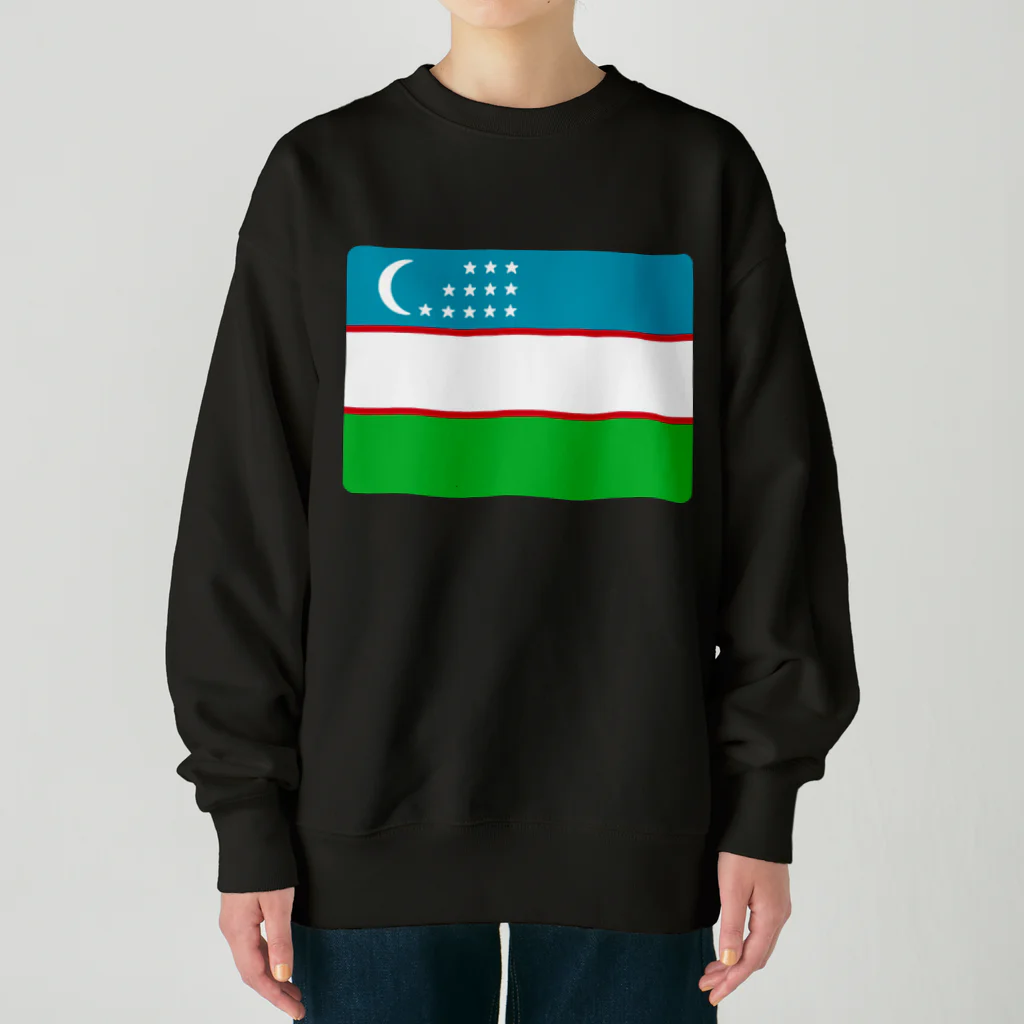 お絵かき屋さんのウズベキスタンの国旗 Heavyweight Crew Neck Sweatshirt