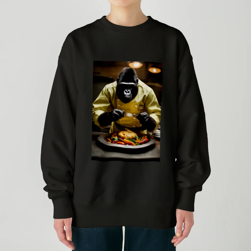 gorilla-in-the-woridのシェフゴリラ Heavyweight Crew Neck Sweatshirt