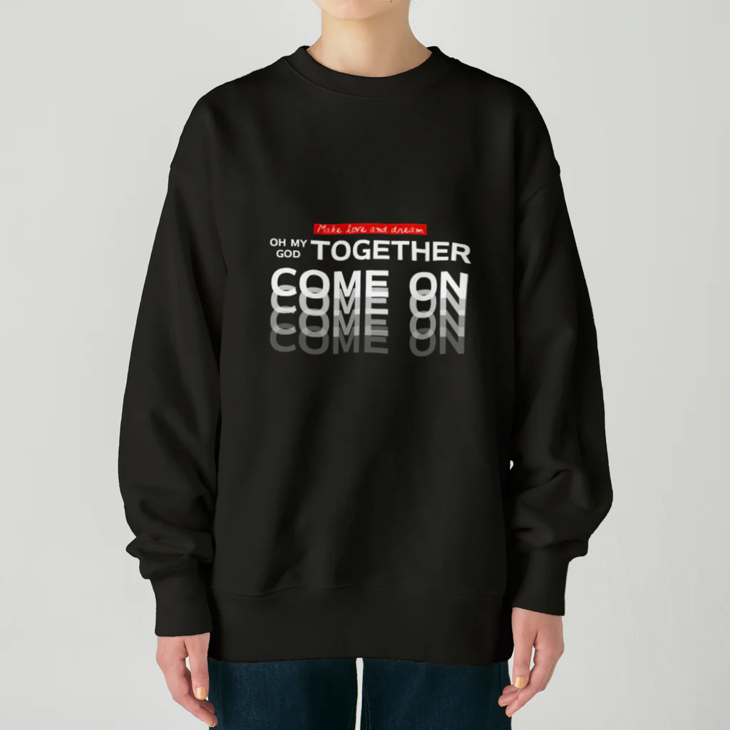 muscle_oniisanのオーマイゴッドトゥギャザー（白文字） Heavyweight Crew Neck Sweatshirt