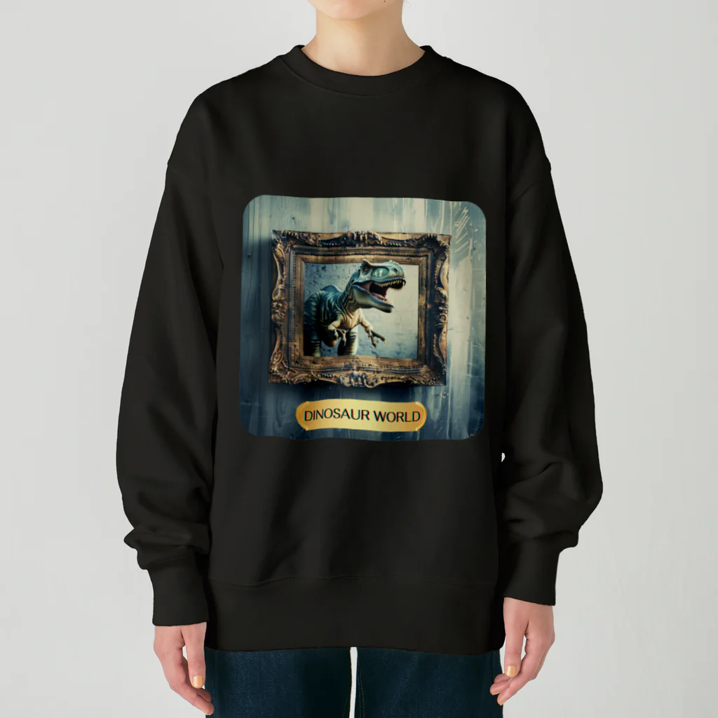 MistyStarkの飛び出す恐竜　－　dinosaur that pops out　－ Heavyweight Crew Neck Sweatshirt