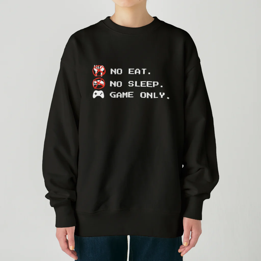 GAME ITEM SHOPのno eat,no sleep,game only ヘビーウェイトスウェット