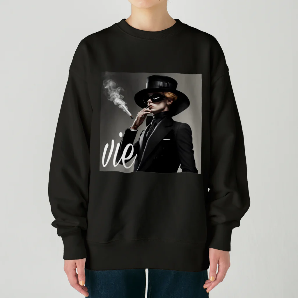 vieのvie BLACK_smoke Heavyweight Crew Neck Sweatshirt