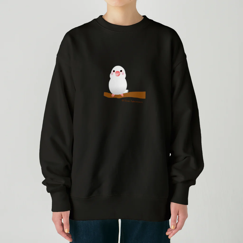 石丸沙織のポチャ白文鳥ちゃん　背景透過版 Heavyweight Crew Neck Sweatshirt