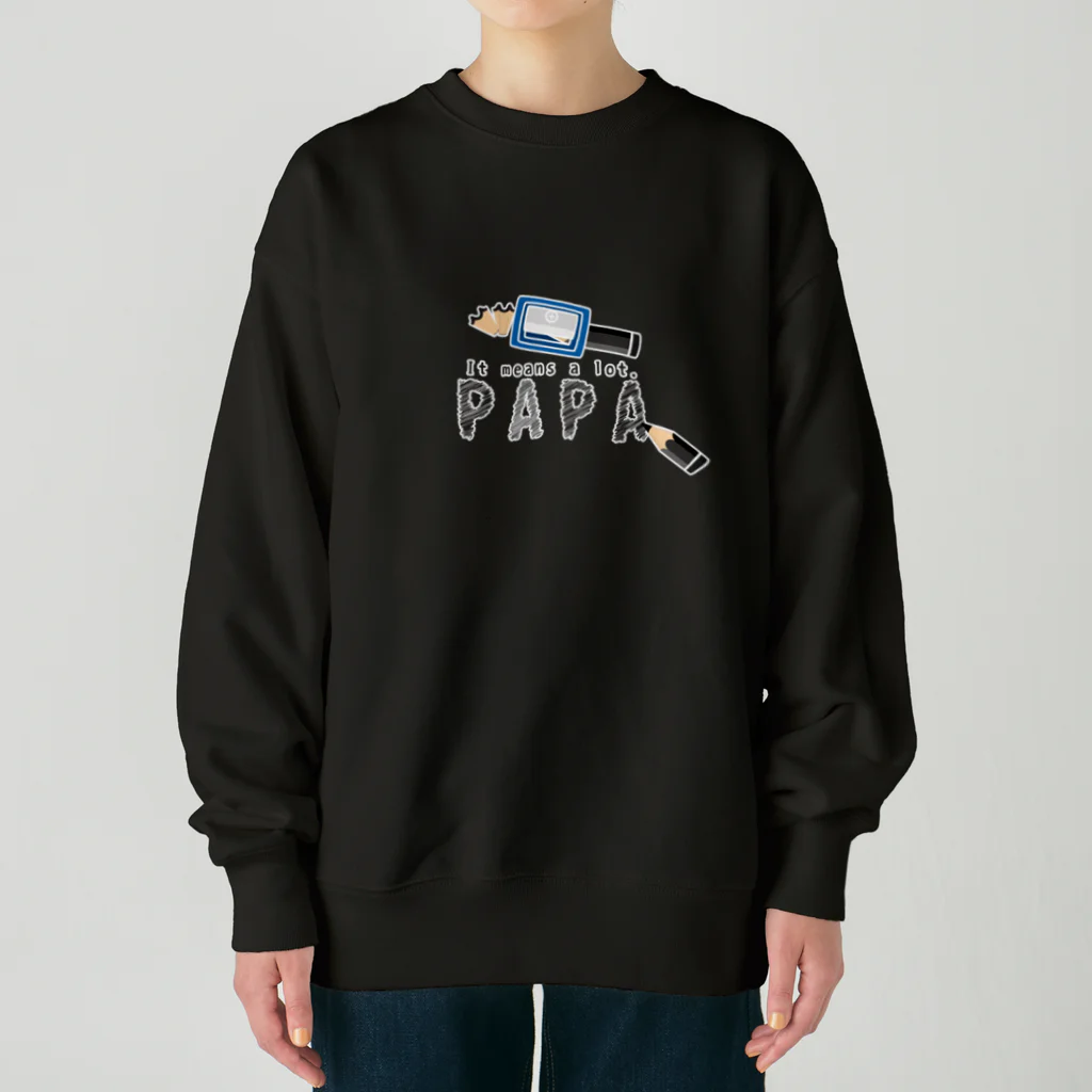 イラスト MONYAAT のちびた鉛筆 PAPA*D Heavyweight Crew Neck Sweatshirt