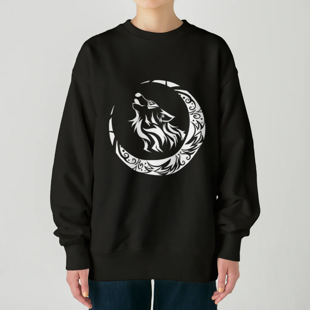 ラルゴのTribal Wolf(白) Heavyweight Crew Neck Sweatshirt