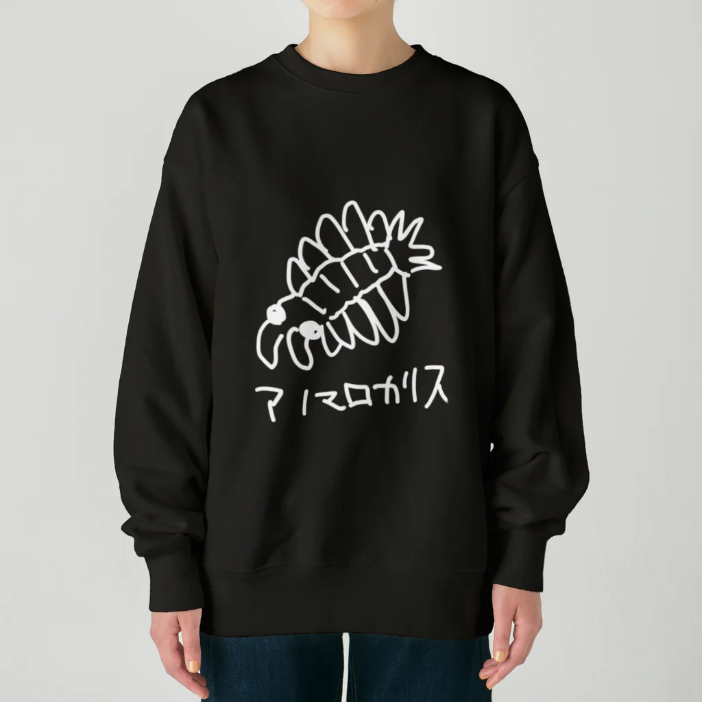 いきものや　のの（別館）の白いアノマロカリス Heavyweight Crew Neck Sweatshirt