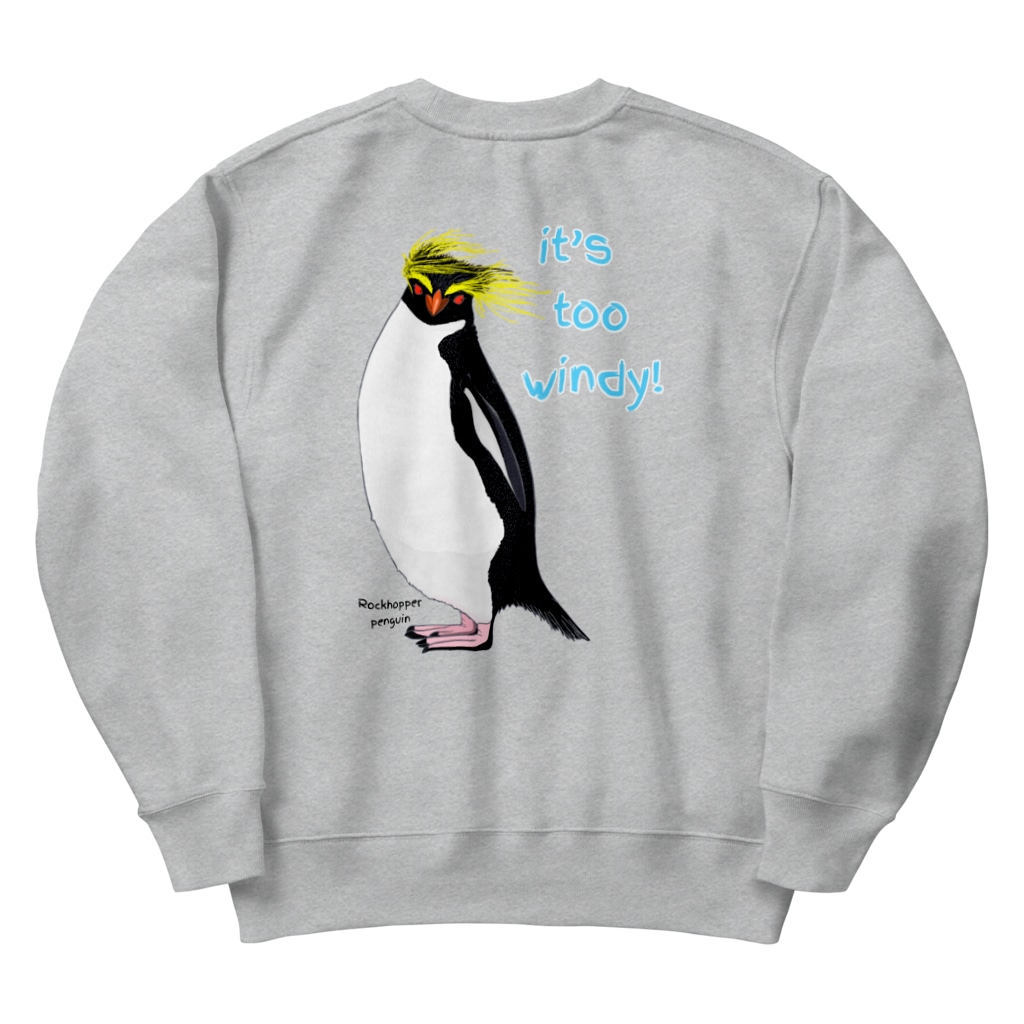 LalaHangeulのRockhopper penguin　(イワトビペンギン)　バックプリント Heavyweight Crew Neck Sweatshirt
