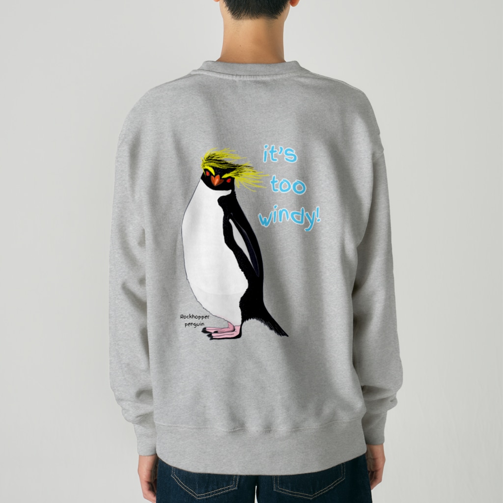 LalaHangeulのRockhopper penguin　(イワトビペンギン)　バックプリント Heavyweight Crew Neck Sweatshirt