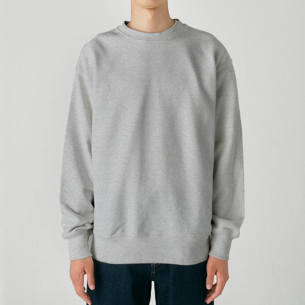 LalaHangeulの風に吹かれるイワトビペンギンさん(文字ありバージョン) バックプリント Heavyweight Crew Neck Sweatshirt