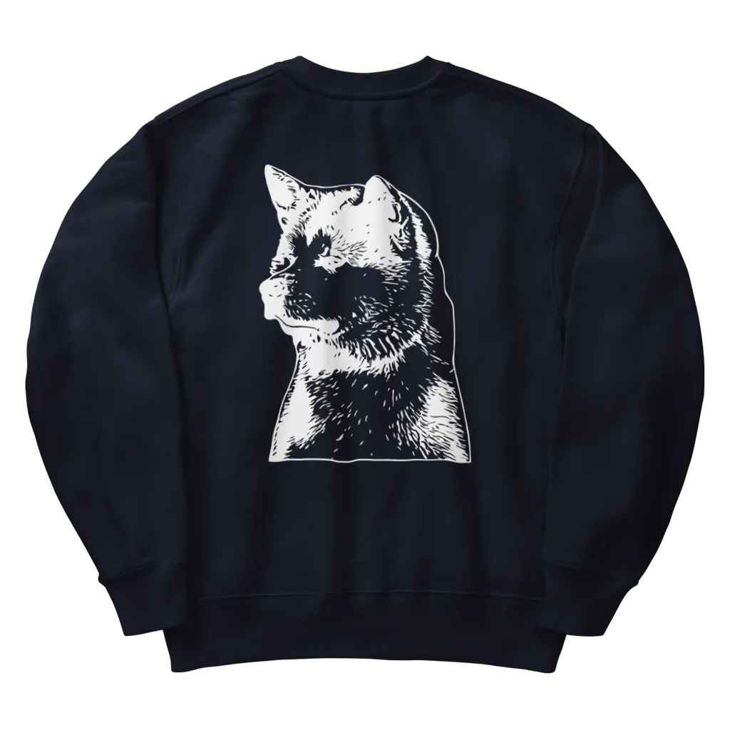 海賊猫 cocoの『EVERY AKITA IS JUST "PAW"FECT』➂(ホワイト 白) 名入れOK *For All Dog Lovers ～ Akita Inu 秋田犬～ Heavyweight Crew Neck Sweatshirt