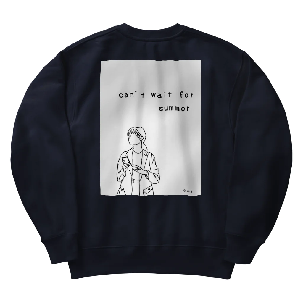 ©️みるのcan't wait for summer Heavyweight Crew Neck Sweatshirt