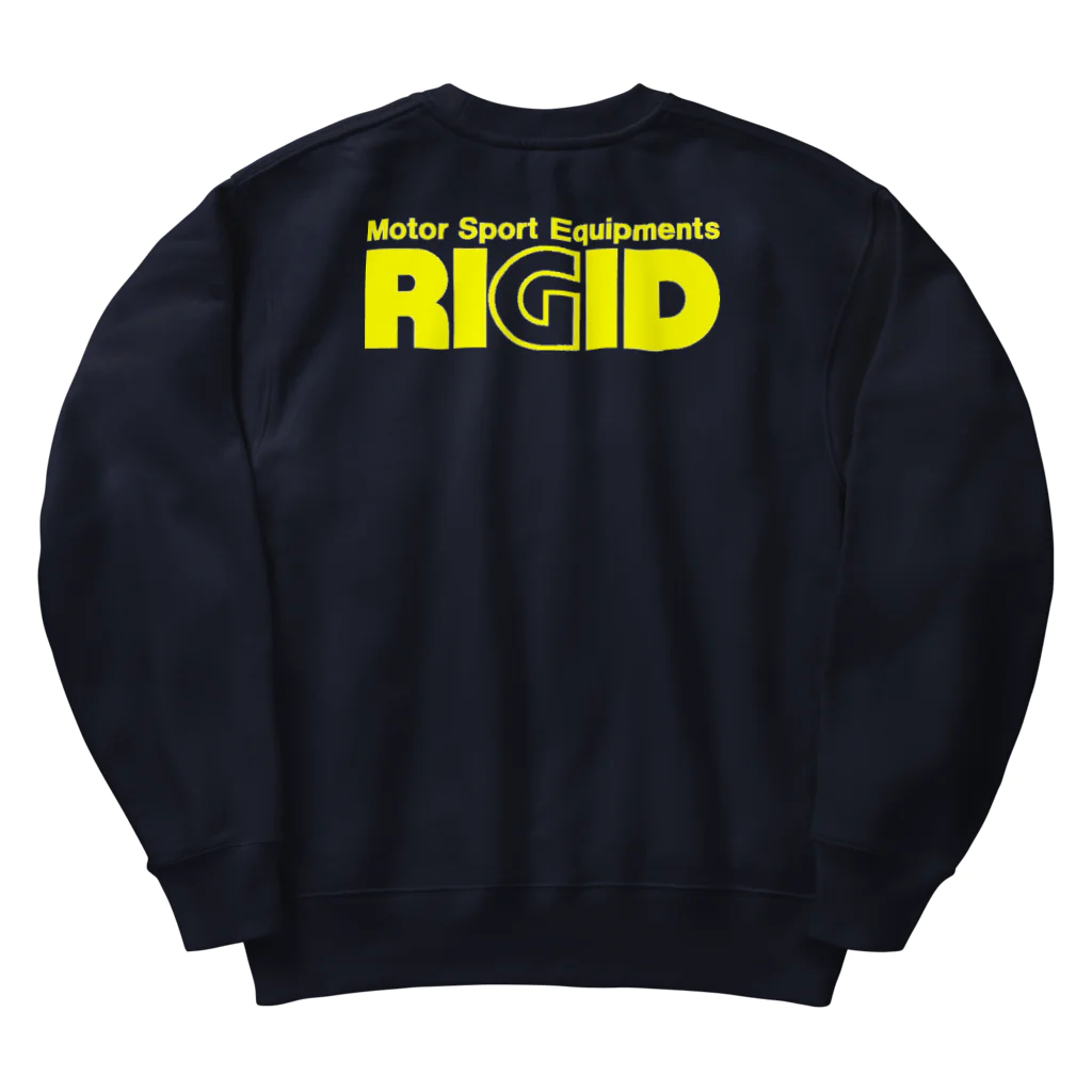 リジット・モータースポーツのRIGID透過黄ロゴ Heavyweight Crew Neck Sweatshirt