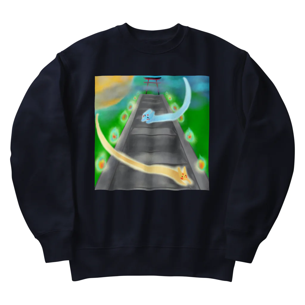 Lily bird（リリーバード）の満月と鳥居と管狐 Heavyweight Crew Neck Sweatshirt