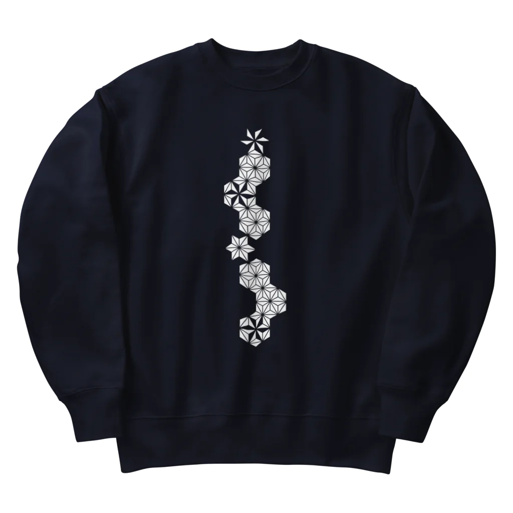 cuuyabowの麻の葉WHITE Heavyweight Crew Neck Sweatshirt