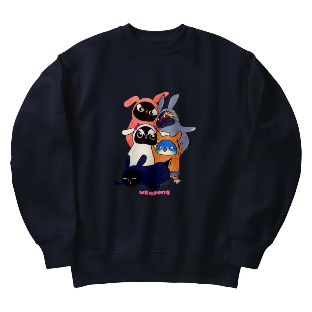 ヤママユ(ヤママユ・ペンギイナ)のうさぺん。 Heavyweight Crew Neck Sweatshirt