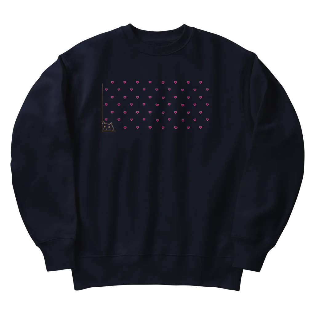 CHOSANAのチラ猫ドットハート Heavyweight Crew Neck Sweatshirt