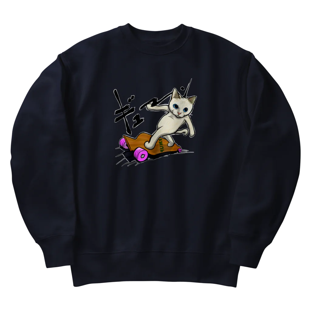 TAKE-TONのロングボードねこ Heavyweight Crew Neck Sweatshirt