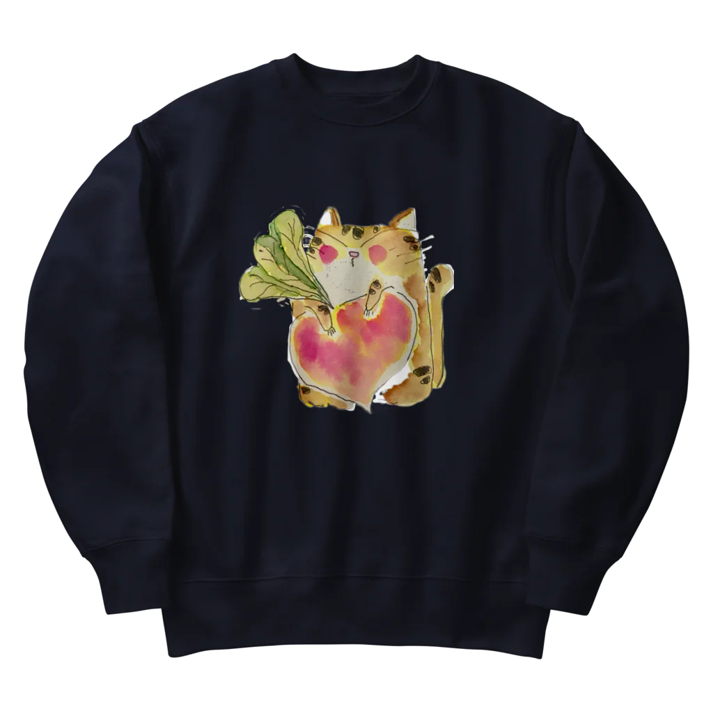 みゆ左衛門の茶トラの茶太郎    冬 Heavyweight Crew Neck Sweatshirt