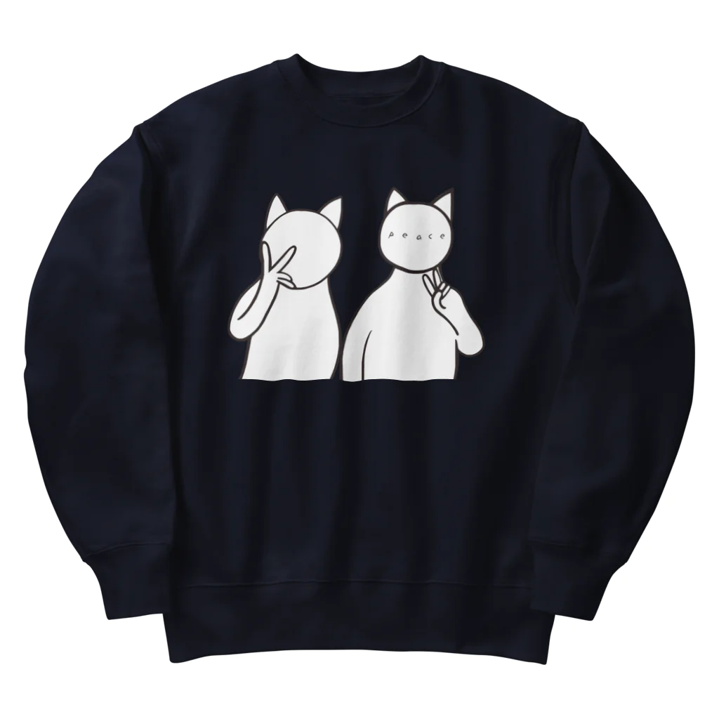 aiueoneko358のPeace！ Heavyweight Crew Neck Sweatshirt