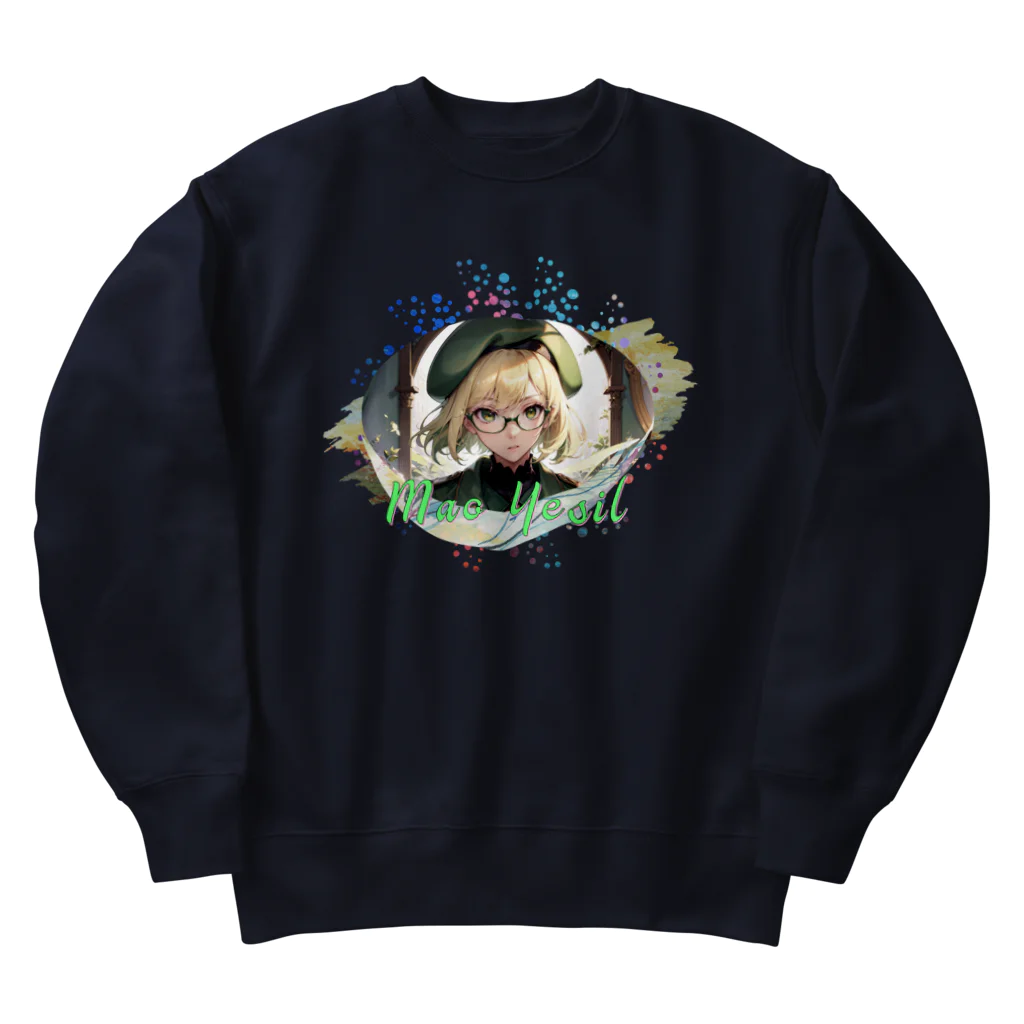 幻界空想のマオ・イェシル【見つめる彼女 Ver.】 Heavyweight Crew Neck Sweatshirt