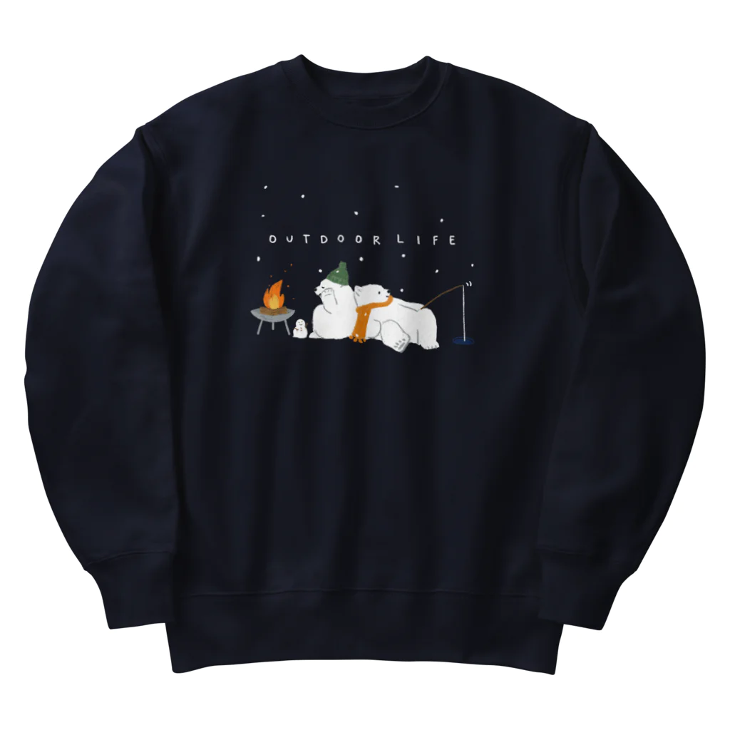 kiki25のアウトドアライフを満喫する白くま(冬) Heavyweight Crew Neck Sweatshirt