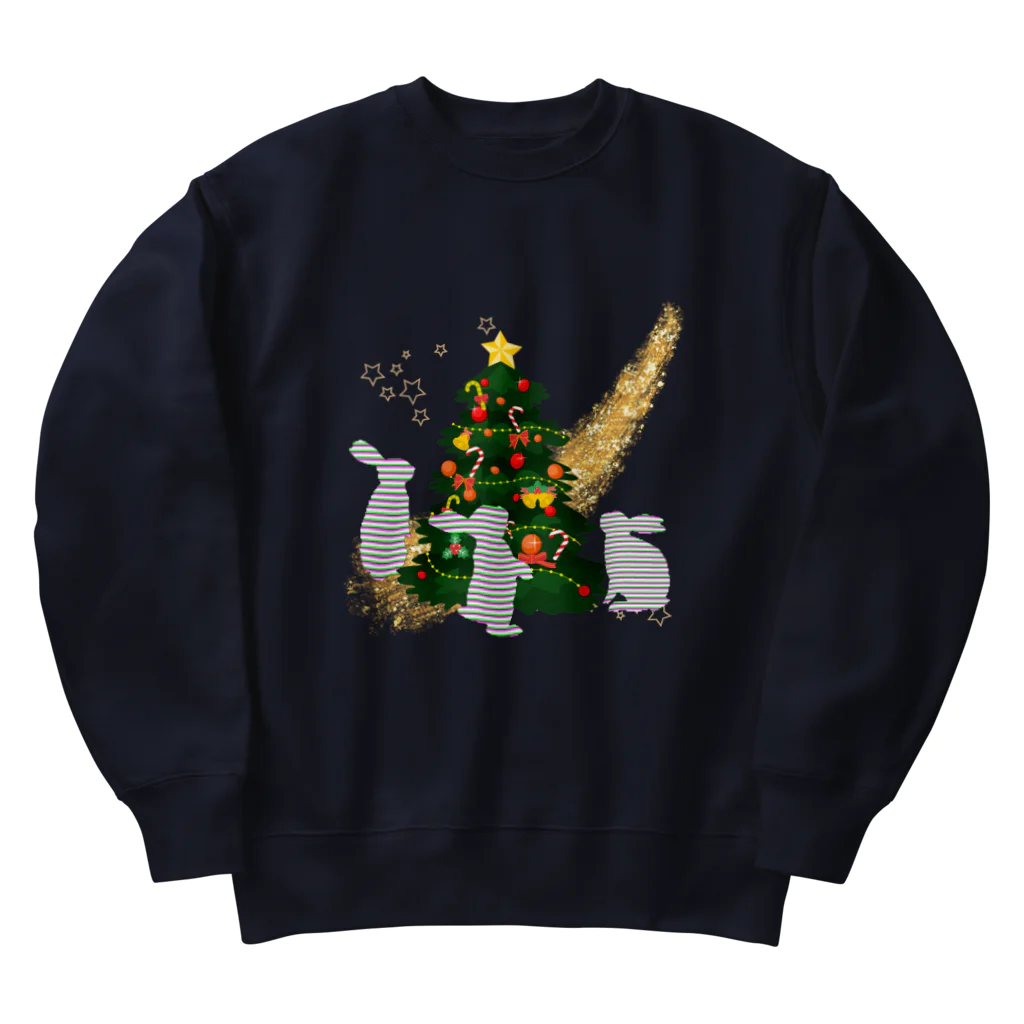 Rabbitflowerのうさのクリスマス Heavyweight Crew Neck Sweatshirt