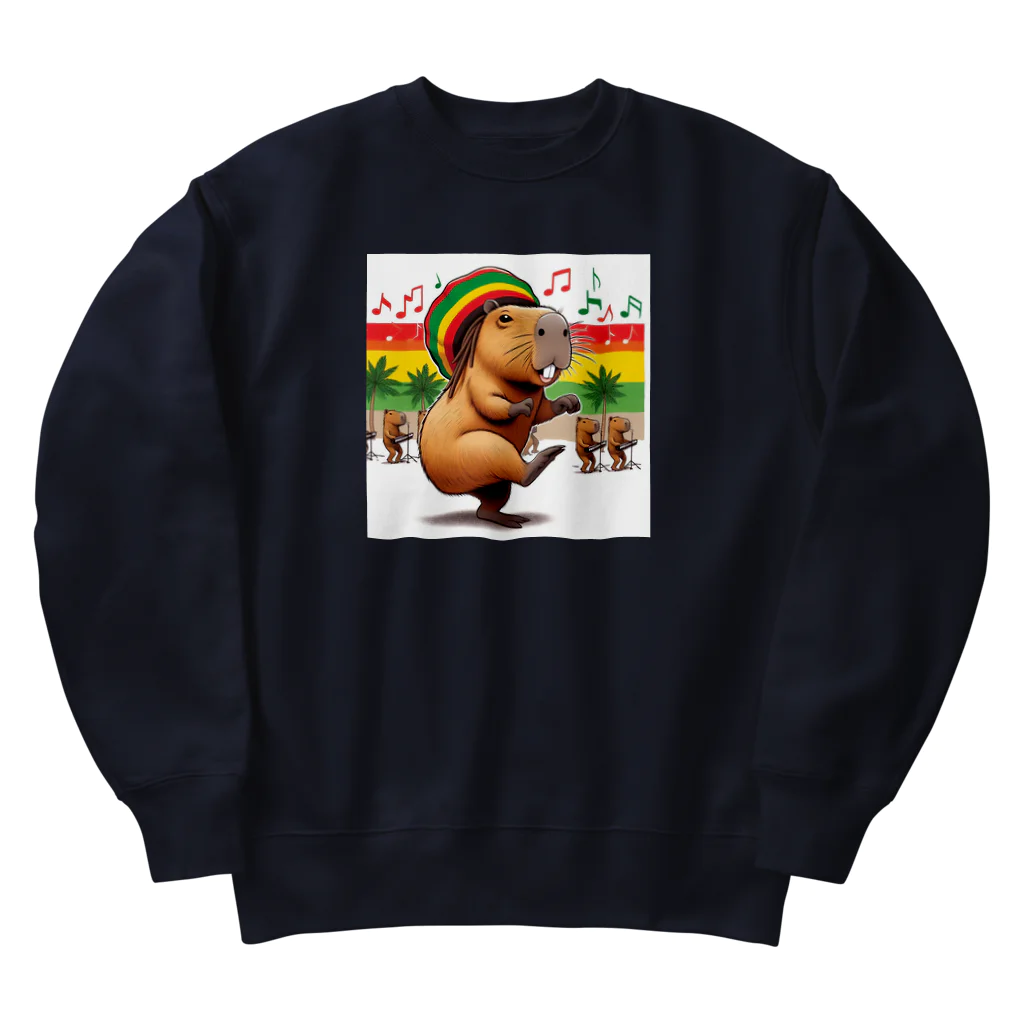 トマト182のお店のレゲエカピバラ２ Heavyweight Crew Neck Sweatshirt