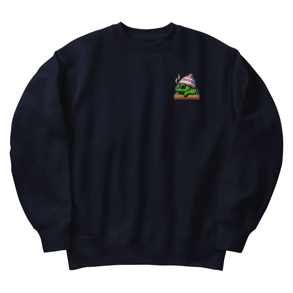 sauna.ktg.goodsのお湯カメレオン君 in Sauna Heavyweight Crew Neck Sweatshirt