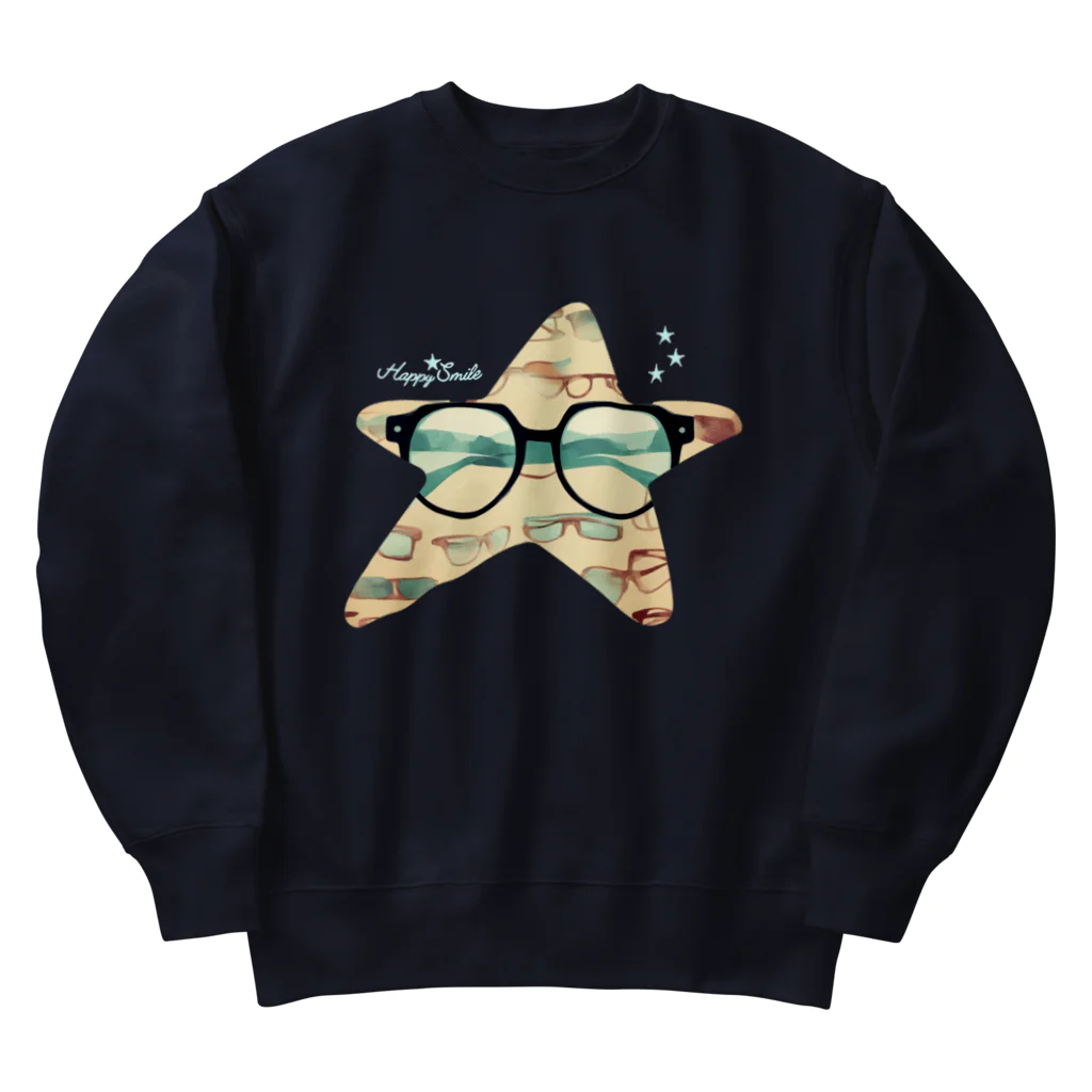 NaROOMのHappy Smile Glasses★ Heavyweight Crew Neck Sweatshirt