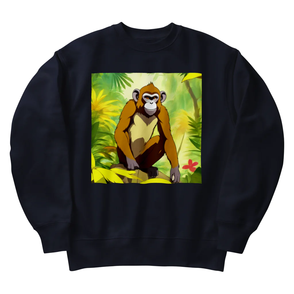 kjhtyuのおさる Heavyweight Crew Neck Sweatshirt