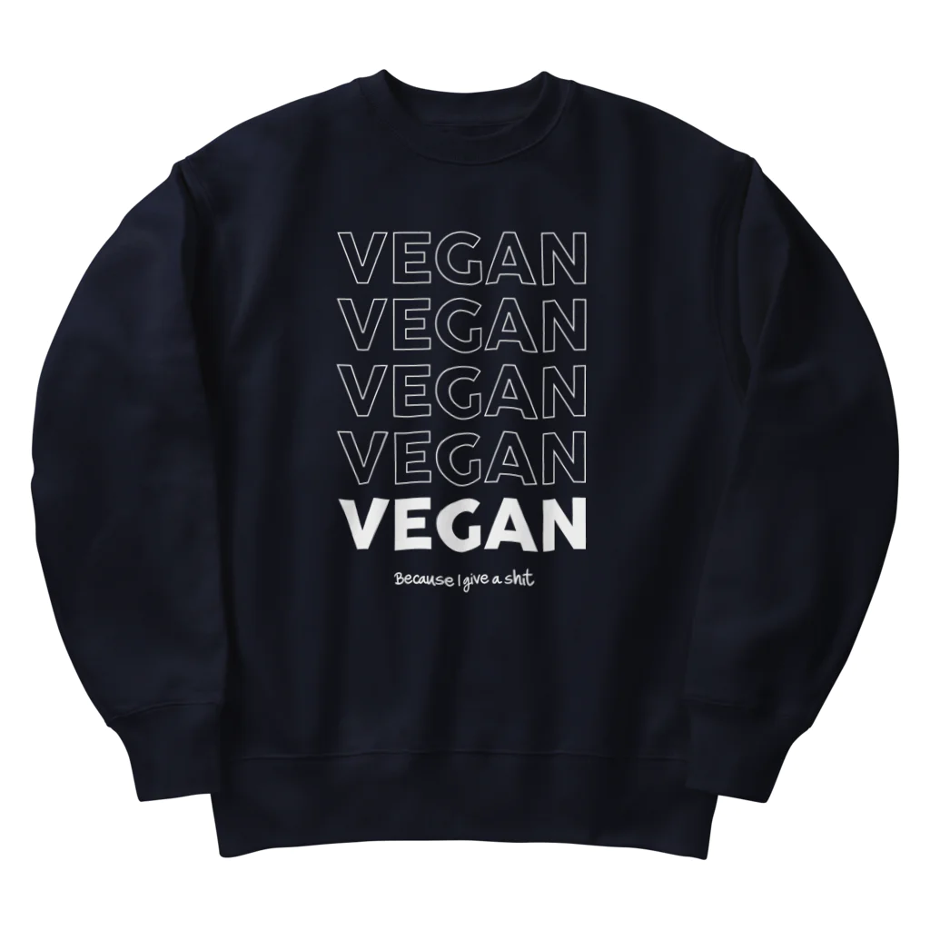 Let's go vegan!のBecause I give a **** Heavyweight Crew Neck Sweatshirt