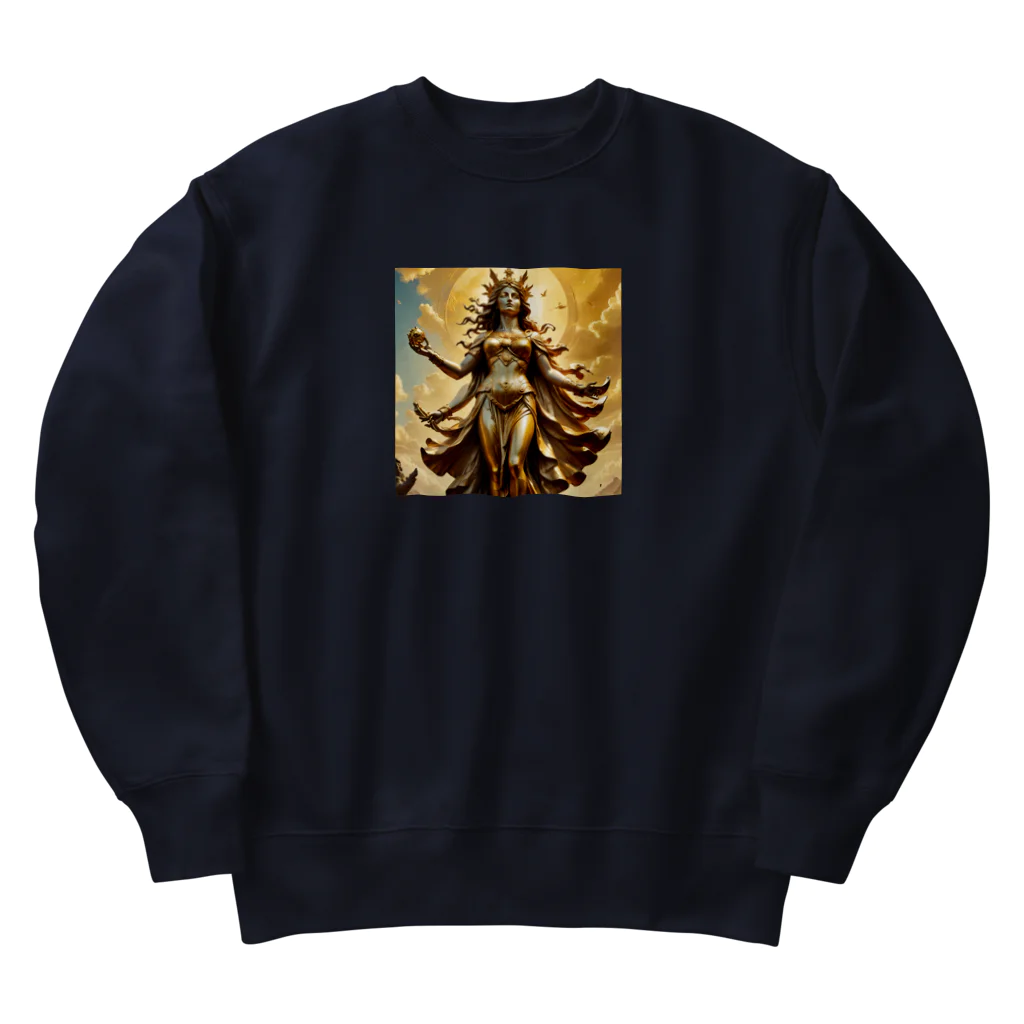 クリエイティブな大神と僕の勝利の女神：美しさと幸運の融合 Heavyweight Crew Neck Sweatshirt