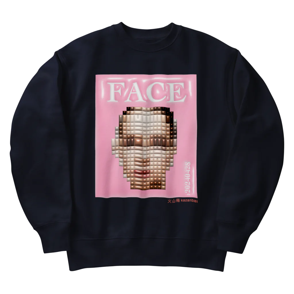 火山梅（kazanbai） storeのpuffy face（アパレル）  Heavyweight Crew Neck Sweatshirt