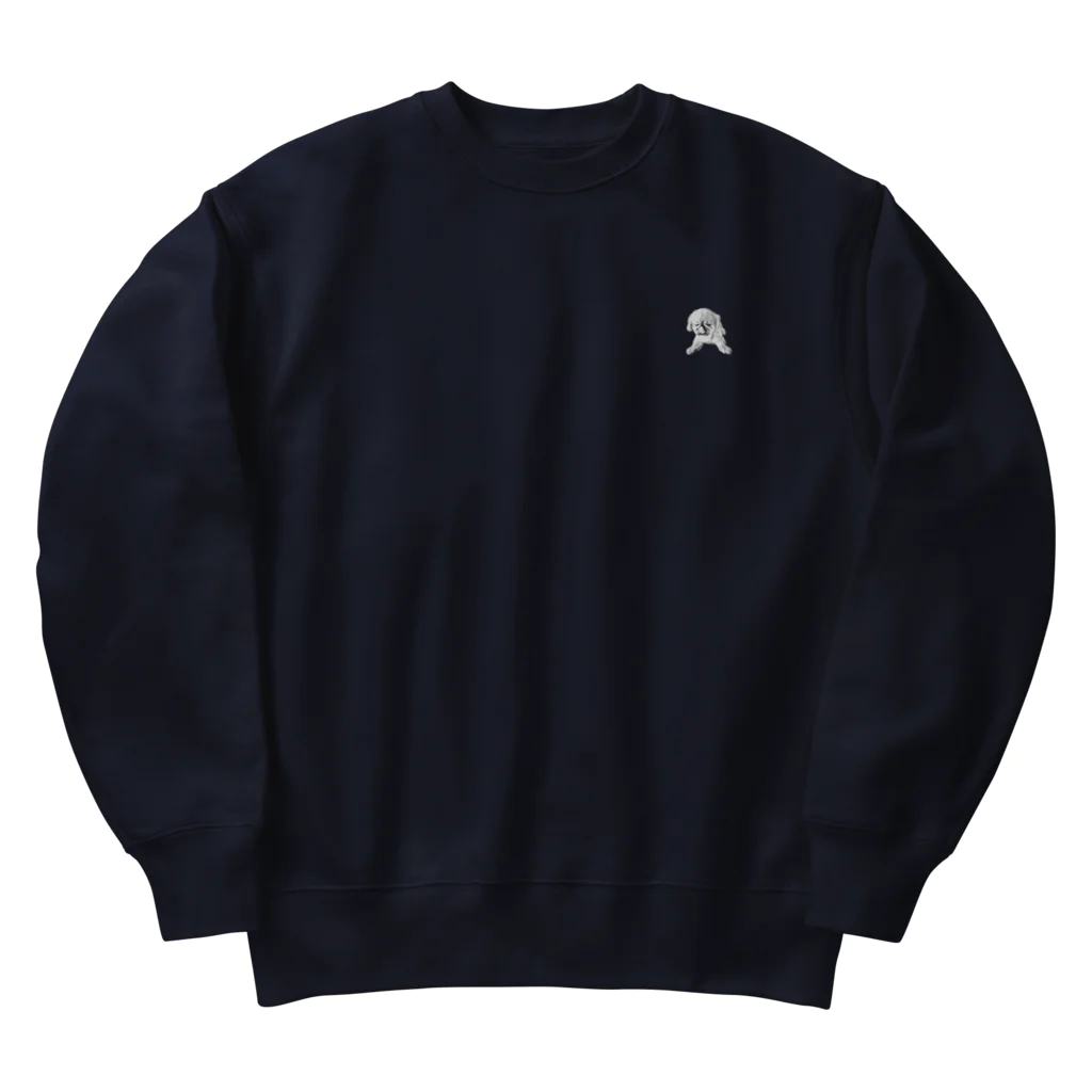 ちび太郎ショップのちび太郎　バックプリント　モノクロ Heavyweight Crew Neck Sweatshirt