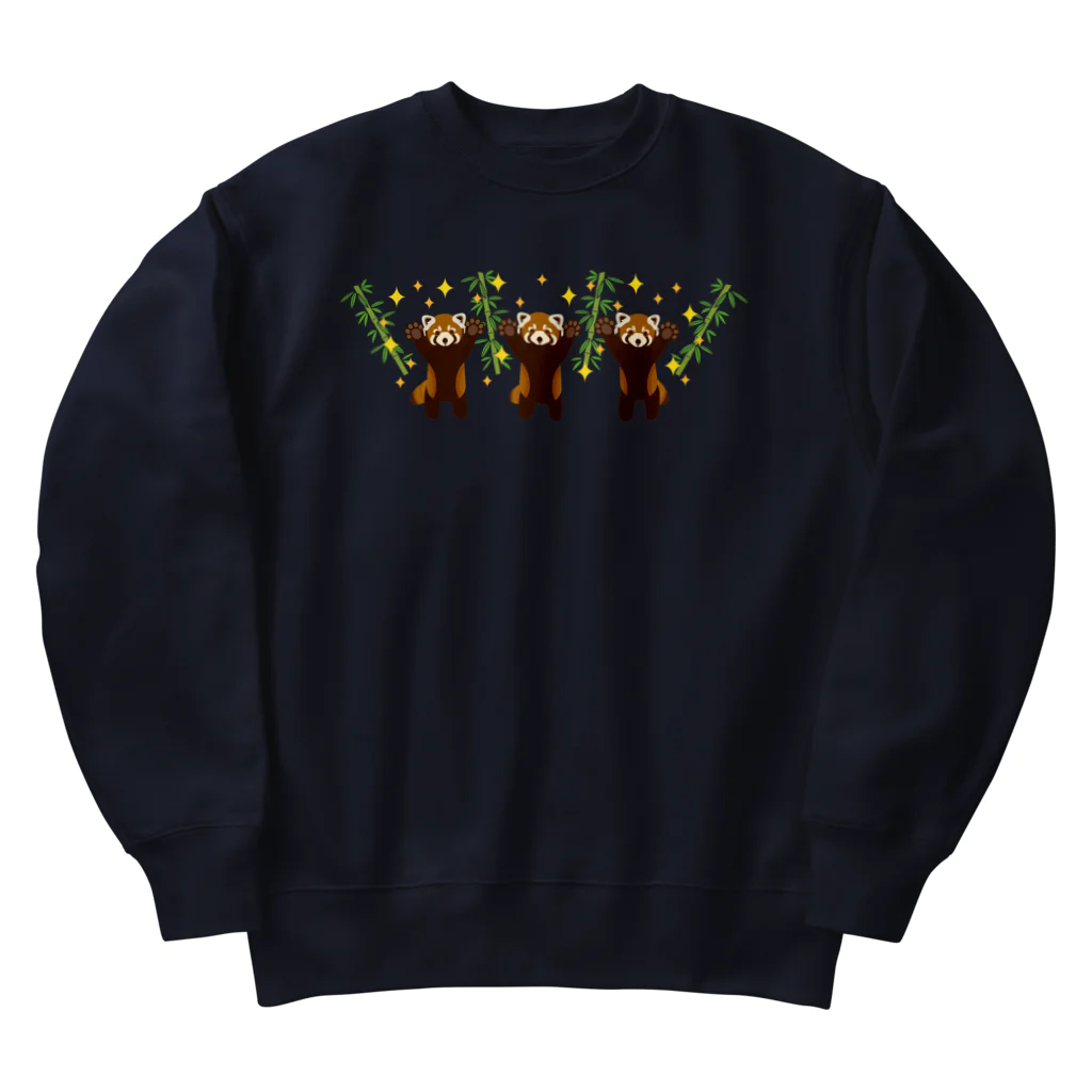 ハナドリカ SUZURI店のキラキラレッサーパンダ Heavyweight Crew Neck Sweatshirt