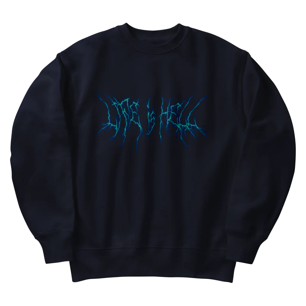 Parallel Imaginary Gift ShopのLife is Hell（Blue） Heavyweight Crew Neck Sweatshirt