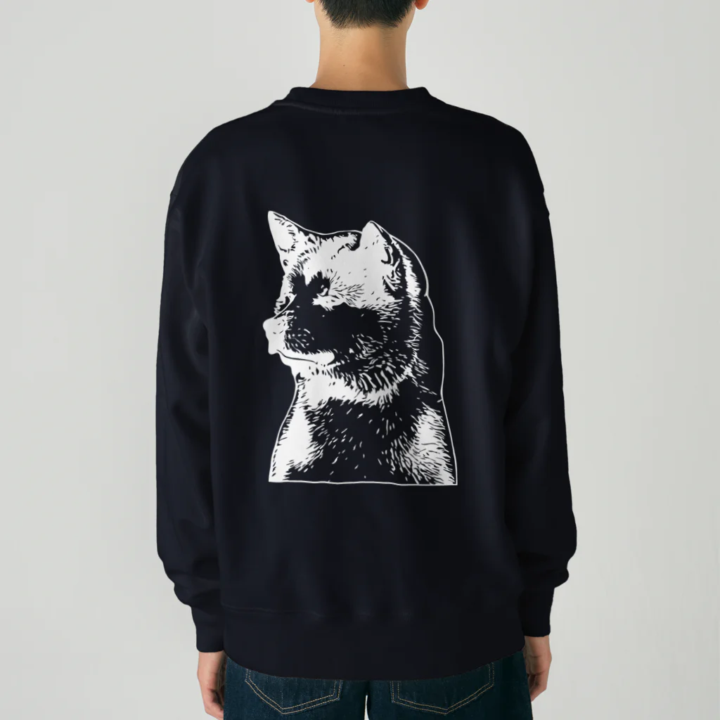 海賊猫 cocoの『EVERY AKITA IS JUST "PAW"FECT』➂(ホワイト 白) 名入れOK *For All Dog Lovers ～ Akita Inu 秋田犬～ Heavyweight Crew Neck Sweatshirt