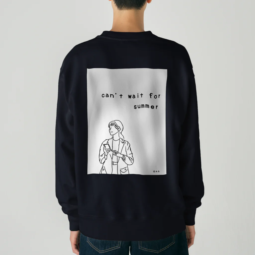 ©️みるのcan't wait for summer Heavyweight Crew Neck Sweatshirt