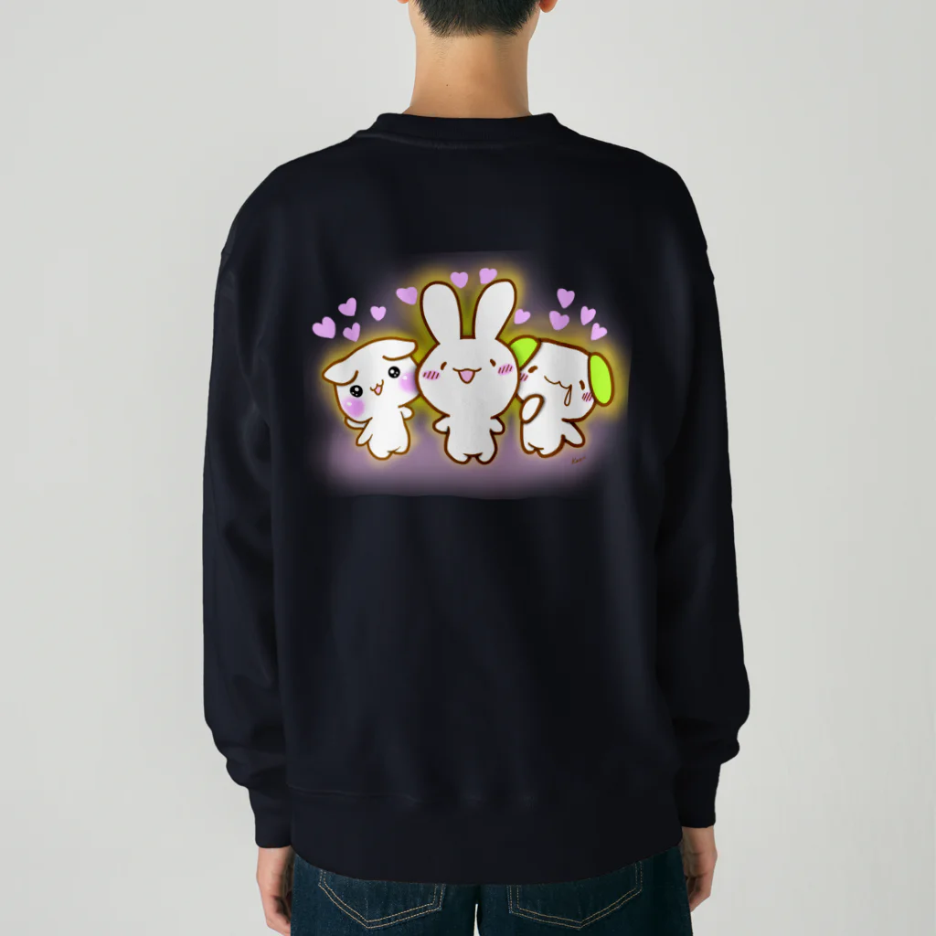 グッズショップKAZUのよってきたよハートけあうさトリオ Heavyweight Crew Neck Sweatshirt