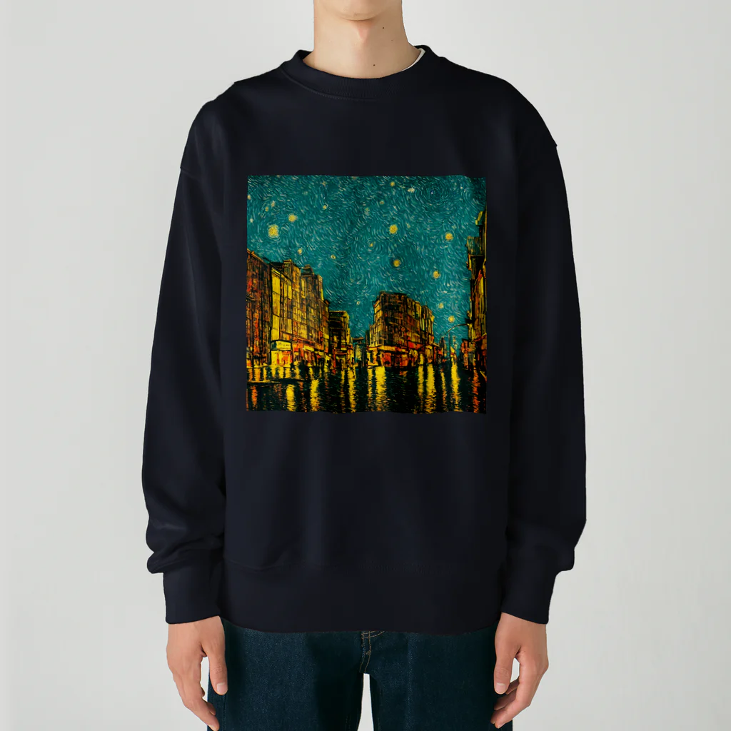 TakashiSのnight sky after rain Heavyweight Crew Neck Sweatshirt