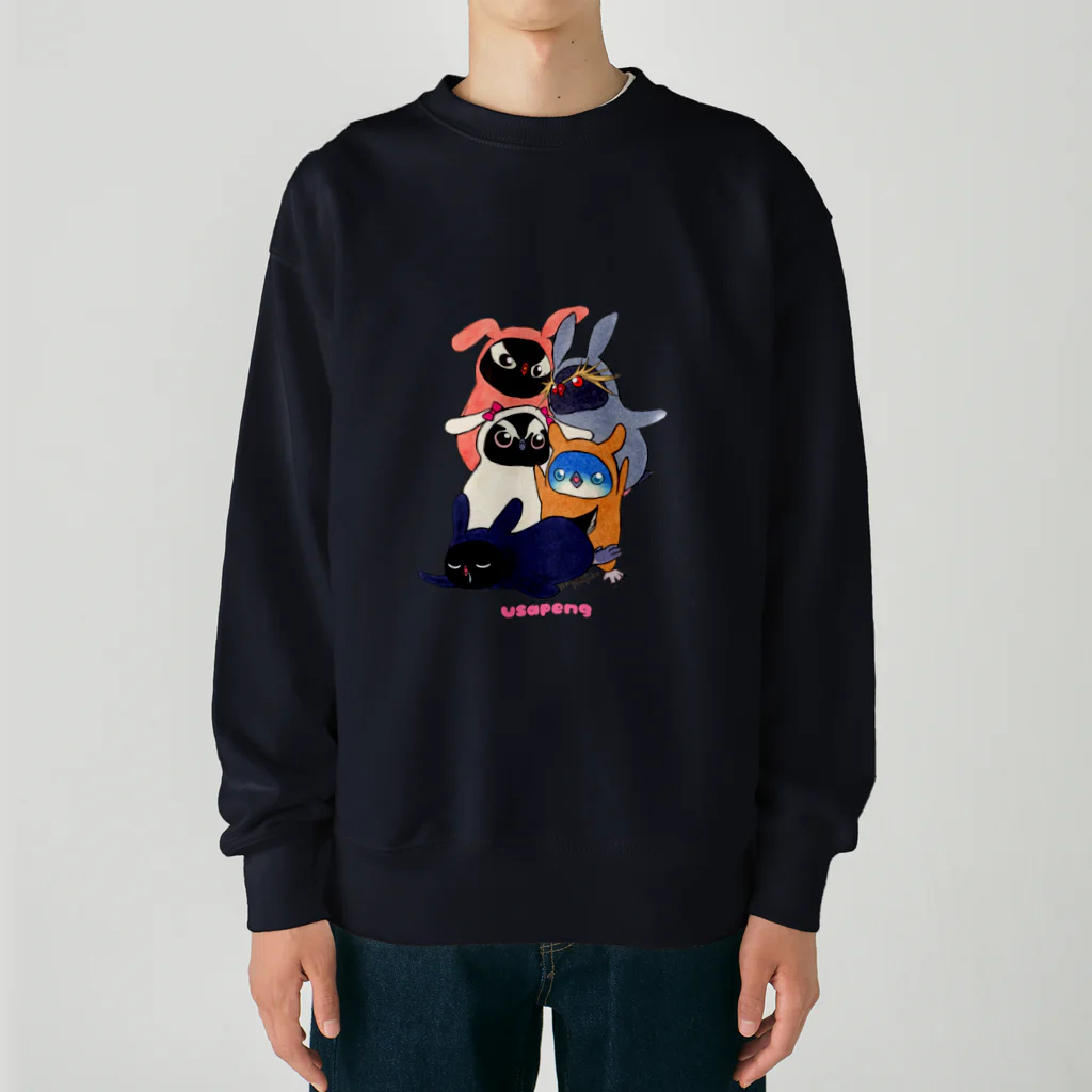 ヤママユ(ヤママユ・ペンギイナ)のうさぺん。 Heavyweight Crew Neck Sweatshirt