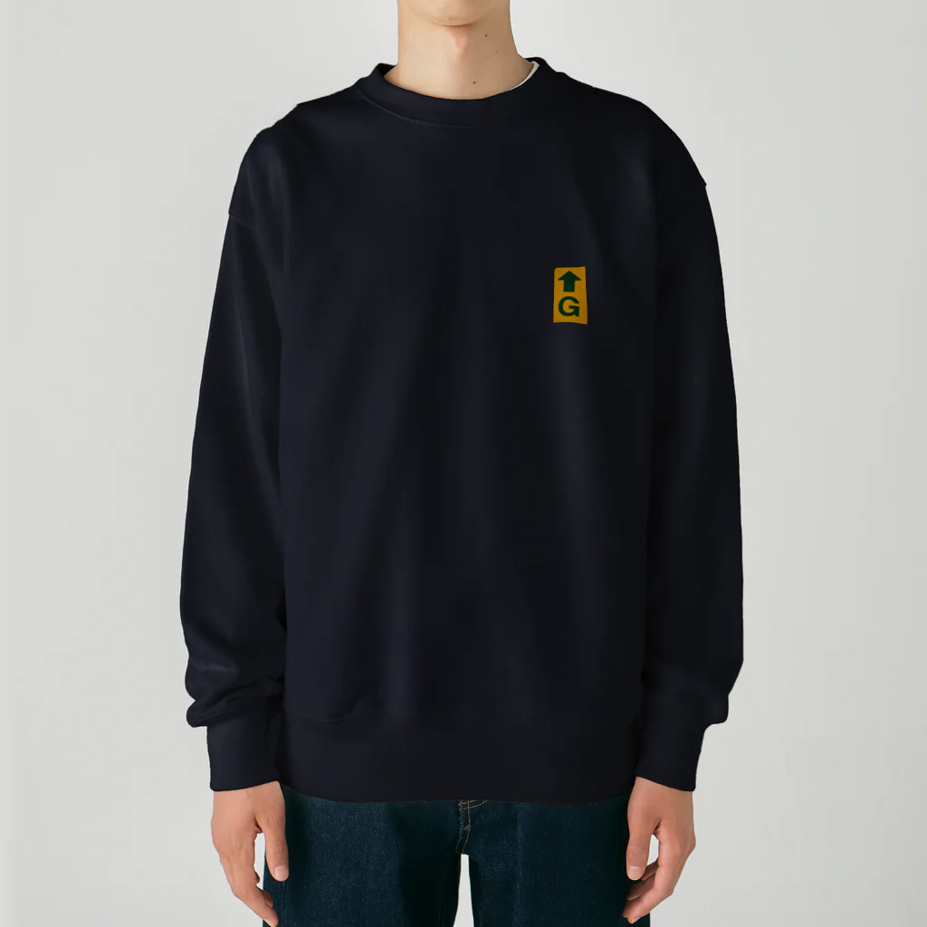 のもとのよく地面に貼ってあるシール"G" Heavyweight Crew Neck Sweatshirt