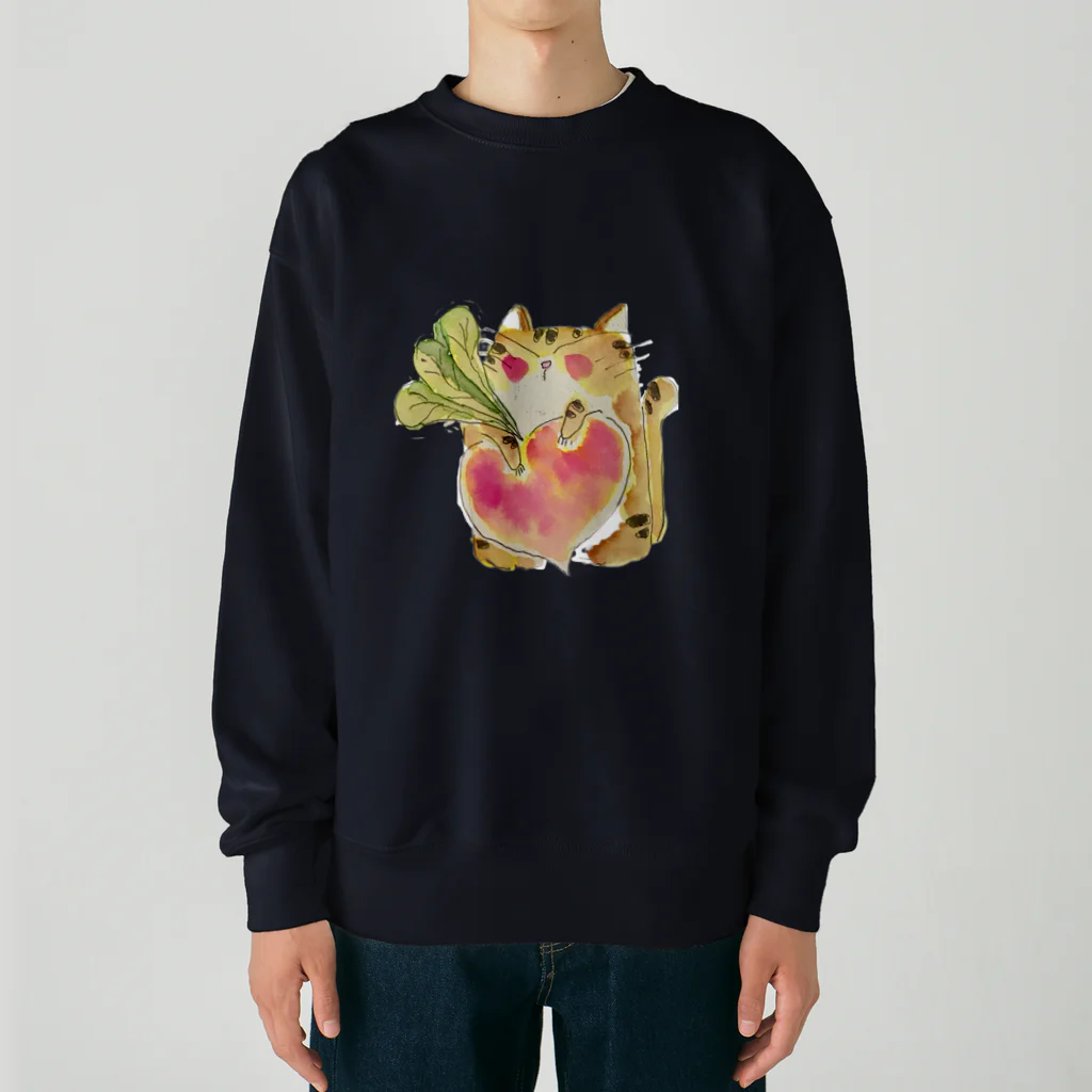 みゆ左衛門の茶トラの茶太郎    冬 Heavyweight Crew Neck Sweatshirt