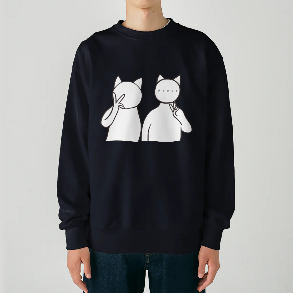 aiueoneko358のPeace！ Heavyweight Crew Neck Sweatshirt